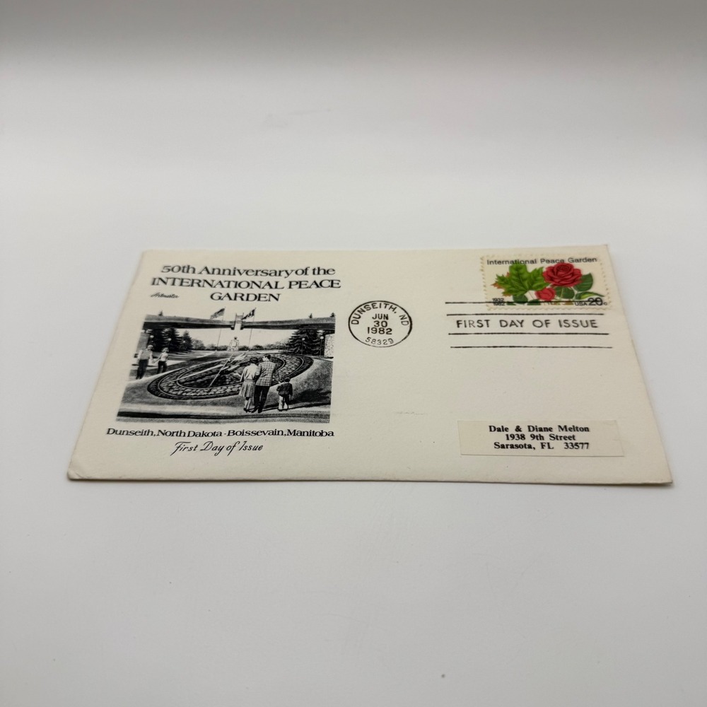 1982 Artmaster First Day Cover 50th Anniversary International Peace Garden ND